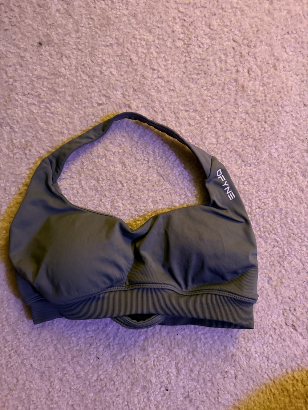 Dfyne olive green impact sports bra